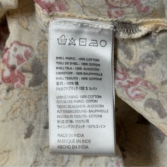 Cleobella Helena Babydoll Blouse in Ivory and Pink Floral Women’s Size S - Picture 10 of 12